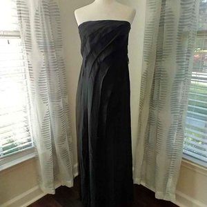 Ann Taylor Chiffon Strapless Bridesmaid Maxi Dress Black Size 8